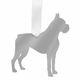 boxer christmas ornament - silver