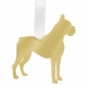 boxer christmas ornament - silver