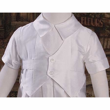 boys christening coverall with vest