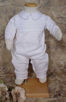 boys knit christening coverall