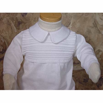boys knit christening coverall