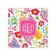 bright floral square paper coaster<br>set of 50