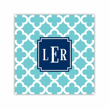 bristol tile teal square paper coaster<br>set of 50