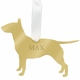 bull terrier christmas ornament - silver