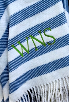 Candy Stripe Fringed Throw Blanket (Several Colors Available)