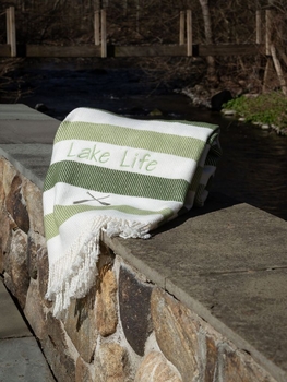 Candy Stripe Fringed Throw Blanket (Several Colors Available)