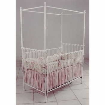 canopy crib with sitting bunny finials 41164