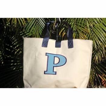 Canvas Cole Beach Bag with Applique