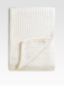 Cashmere Baby Cable Throw Blanket