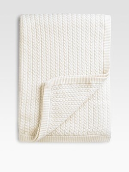 cashmere baby cable throw blanket