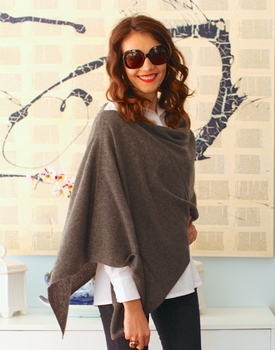 cashmere topper - graphite