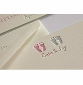 Cate & Jay Footprint Baby Stationery