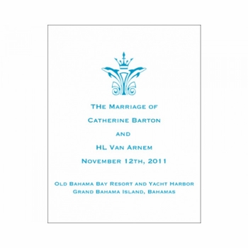 Catherine & Harold Wedding Program Cover Card