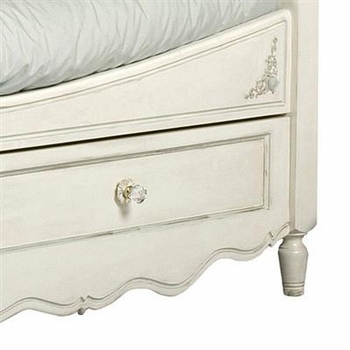Charlotte Day Bed Trundle & Moulding (Versailles Cream with Versailles Blue)