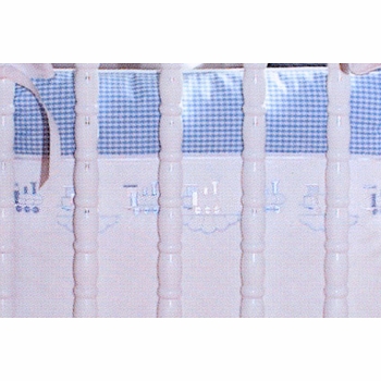 checker embroidered crib bedding by blauen