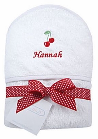 cherries personalized hooded towel