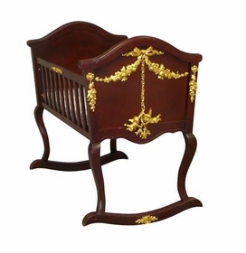 Cherubini Cradle with Gold Molding (Antique Cherry)