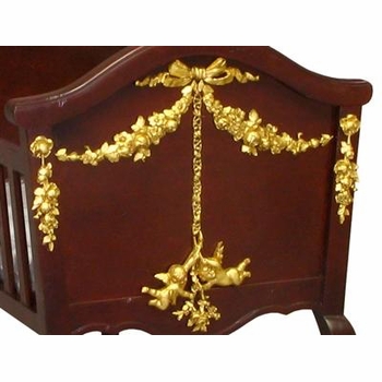 Cherubini Cradle with Gold Molding (Antique Cherry)