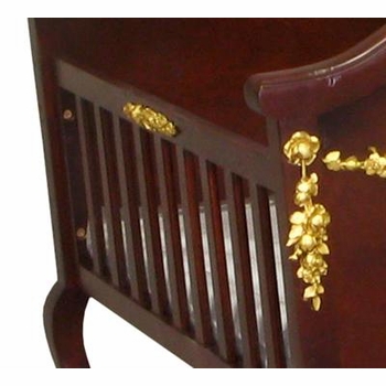 Cherubini Cradle with Gold Molding (Antique Cherry)