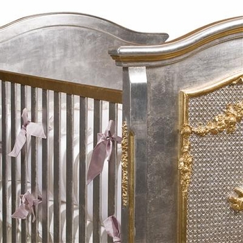 cherubini crib silver with gold gilding