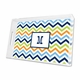 chevron blue, orange & lime lucite tray - large
