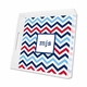 chevron blue & red lucite tray - square