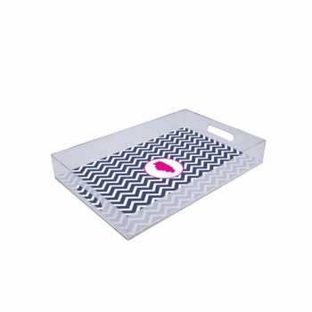 chevron florida lucite tray