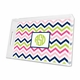 chevron pink, navy & lime lucite tray - large