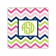 chevron pink, navy & lime square paper coaster<br>set of 50