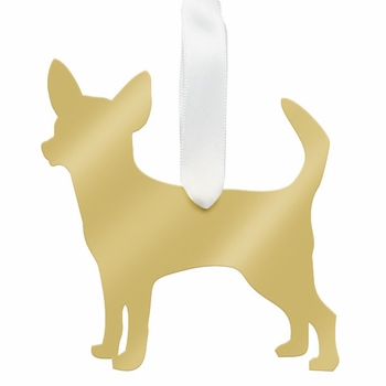 chihuahua christmas ornament - silver