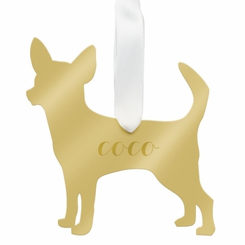 chihuahua christmas ornament - silver