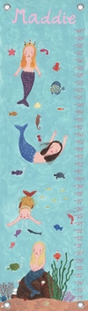 children's personalized growth chart - mermaids