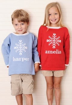children's personalized snowflake sweater