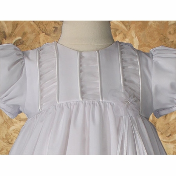 Christening Dress with Organza Ruching