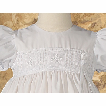 christening dress with rose lace