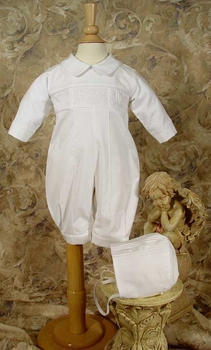 christening pintucked long pant coverall