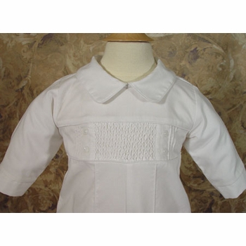 christening pintucked long pant coverall