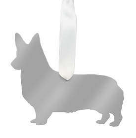 Christmas Corgi Christmas Ornament - Silver