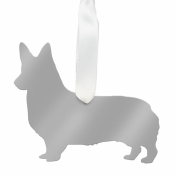 Christmas Corgi Christmas Ornament - Silver