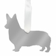 Christmas Corgi Christmas Ornament - Silver