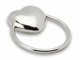Circular Heart Sterling Silver Baby Rattle