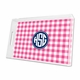 classic check raspberry lucite tray - large