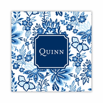 classic floral blue coaster square paper coaster<br>set of 50