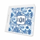 classic floral blue lucite tray - square