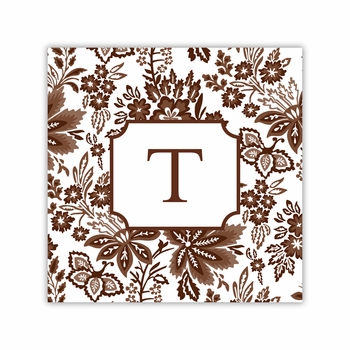 classic floral brown coaster square paper coaster<br>set of 50