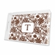 classic floral brown lucite tray - large