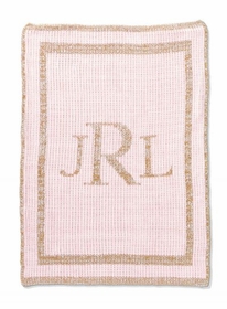 classic metallic monogram blanket