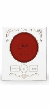 Classic Round Birth Record Sterling Silver Baby Frame