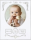 Classic Round Birth Record Sterling Silver Baby Frame