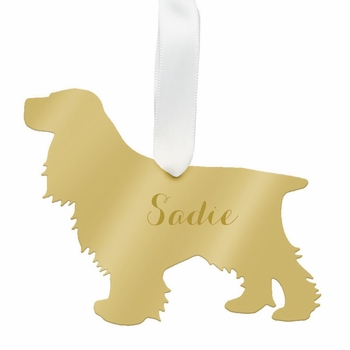 Cocker Spaniel Christmas Ornament - Gold